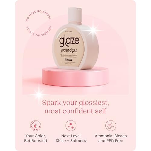 Glaze Super Gloss Color Conditioning Gloss ? Honey Blonde for Medium to Dark Blonde Hair ? Rinse Out Semi-Permanent Hair Gloss that Enhances Color and Boosts Shine & Hydration