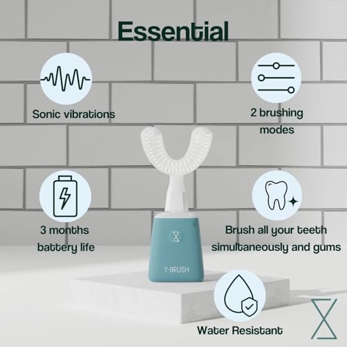 Y-Brush New 2025 Essential - Sonic Electric Toothbrush - 3 Months Battery Life with USB-C - 2 Brushing Modes - Clinically Proven - Adult