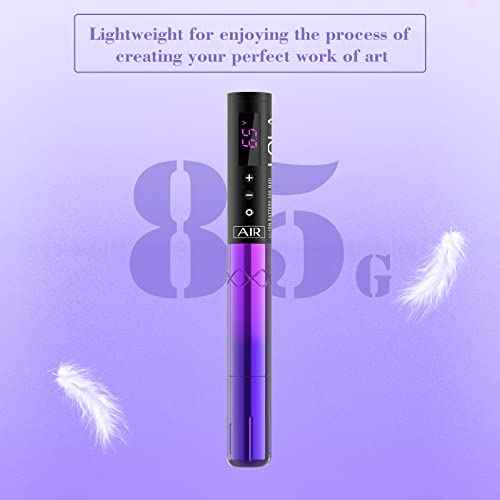 INKin Permanent Makeup Tattoo Machine, Wireless Tattoo Gun with 2Pcs 1500mAh Battery Pack LED Display, Professional Lola Air SMP Tattoo Pen for Beginners Artists (2.7mm Stroke)