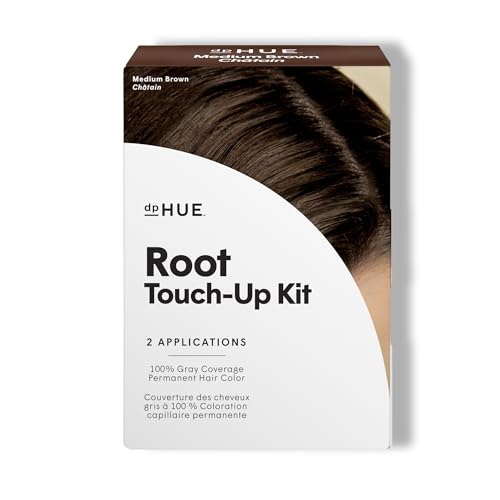 dpHUE Root Touch-Up Kit, Medium Brown - Permanent Hair Color for Gray Coverage - Includes Two Applications - Paraben, SLS & SLES Sulfate Free - Leaping Bunny Certified
