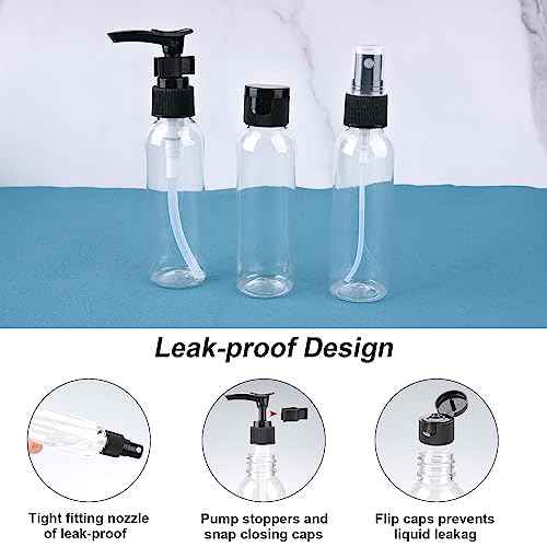Cosywell Travel Size Bottles for Toiletries 13 Pack 2oz TSA Approved Toiletry Bottles Leak Proof Travel Kit for Women Men TSA Clear Toiletry Bag Shampoo Lotion Skincare Cosmetic Container