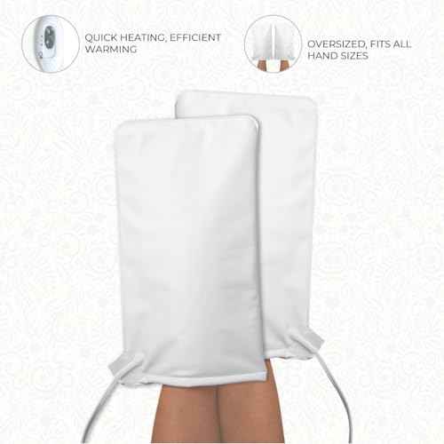 ForPro Professional Collection Premium Heated Mitts, Electric Thermal Moisturizing Hand Warmers for Spa Treatments, Dual Temperature Settings, 1-Pair