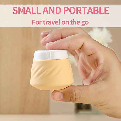 Gemice Travel Containers for Toiletries, Silicone Cream Jars TSA Approved Travel Size Containers with Clear Bag, Leak-proof Travel Accessories with Lid for Cosmetic Face Body Hand Cream