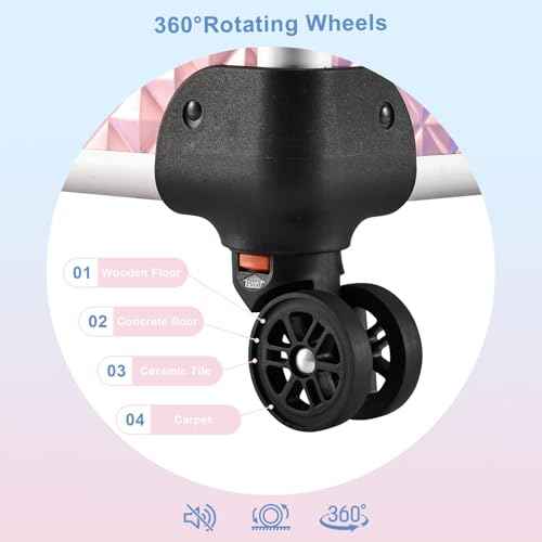 Stagiant Rolling Makeup Train Case Large Storage Cosmetic Trolley 4 Tray with Sliding Rail Removable Middle Layer with Key Swivel Wheels Salon Barber Case Traveling Cart Trunk