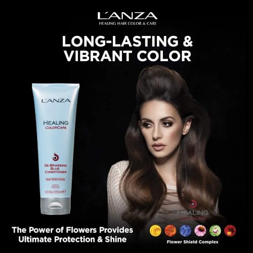 L'ANZA Healing ColorCare Ultra De-Brassing Professional Blue Conditioner, Color Toning Haircare to Eliminate Unwanted Brassiness, Sulfate-free Formula