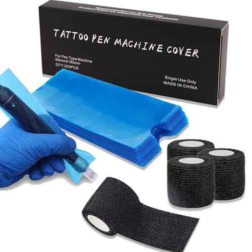 Large Pen Machine Covers with Grip Tapes - Gakonps 4pcs Grip Wraps and 200pcs Machine Pen Bags Grip Covers Combination Pen Sleeves