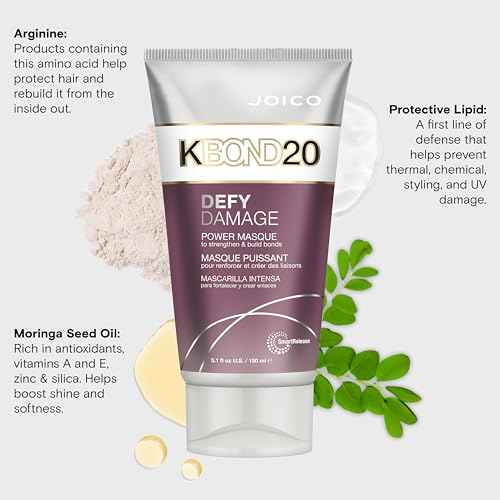 Joico Defy Damage KBOND20 Power Masque | For Stronger, Hydrated Hair | Color-Safe | Rebuild & Protect Bonds | Paraben-Free | Animal-Test Free Formula | 5.1 Fl Oz