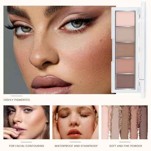 Warm Neutral Rose Brown Eyeshadow Palette ? 5 Matte Shades, Soft Pink to Chocolate, Velvety Finish, Natural Everyday to Romantic Eye Looks, Blendable & Travel-Friendly Makeup for Brown Eyes 02#