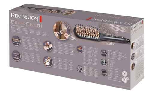 CB7400 of Remington Straight Brush, Ceramic Coated Bristles with Anti-Static Coating, Black