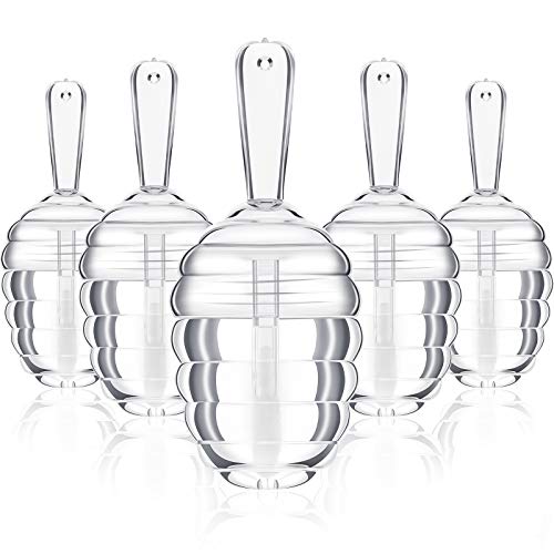Maitys 18 Pieces Empty Lip Gloss Tubes Honey Pots Shaped Plastic Gloss Container Mini Clear Refillable Lip Balm Bottle Container with 2 Pieces Plastic Funnels for Women DIY Cosmetics, 6 ml