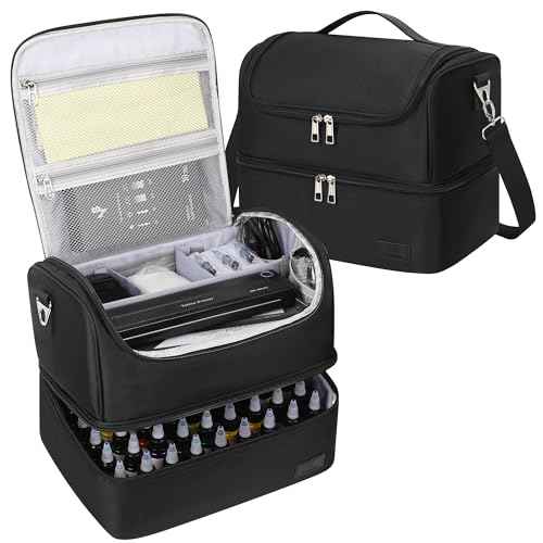 Tattoo Travel Case Holds 54 Bottles (30ml/1fl.oz) & Tattoo Supplies and Equipment, Large Travel Carring Case Double-Layer Organizer Shoulder Bag for Large Tattoo Stencil Printer