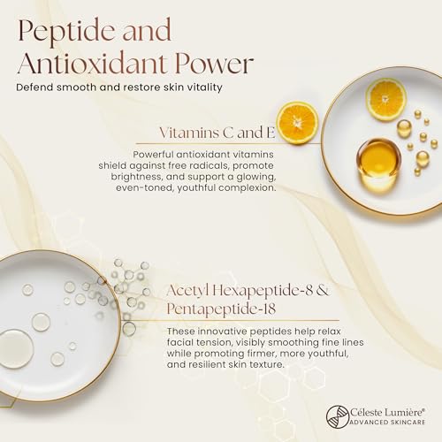 C?leste Lumi?re¢ç GlycoPeptide Radiance Cleanser - Daily Hydrating Exfoliating Face Wash with Anti-aging Peptides, Glycolic Acid, AHAs, Vitamin C & E - Luxury Skincare Gift for Her 4.73 fl oz/140 ml