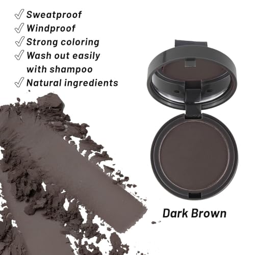 SOVONCARE Instantly Hairline Powder, Hairline Shadow Gray Hair Coverage Touch Up Hair Powder for Thinning Hair for Women Hair Root Touch Up Powder Hair Root Cover Up Conceals Hair Loss Dark Brown