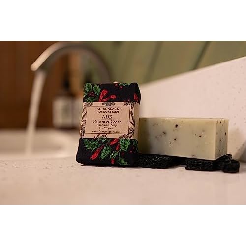 ADK Balsam & Cedar All Natural Soap Bar 2oz., Handmade Vegan Olive Oil Body Soap for Dry and Sensitive Skin, Moisturising for Men, Women & Babies, Produced in the USA