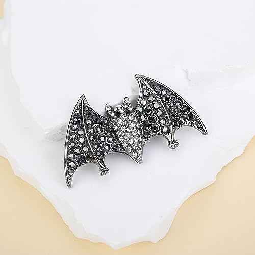 Gothic Black Bat Rhinestone Hairpins - Vampire Decor Bun Hair Clips for Party Costume, Girls