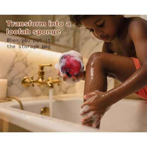 2 Pack African Net Sponge Exfoliating Scrubber Bath Sponge for Daily Use