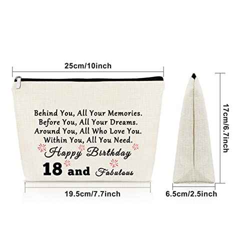18th Birthday Gifts for Girls Makeup Bag Birthday Gifts for Women 18 Years Old Happy Birthday Gifts for Sister Cosmetic Bag Gifts for Your Daughter Turning 18 Born in 2006 Gifts Travel Pouch