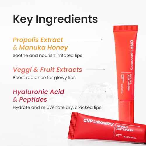 CNP Propolis Jelly Lipcerin¢â - 01 Honey Cake, Hydrating Lip Balm & Gloss with Manuka Honey + Hyaluronic Acid, Korean Skincare, 0.3 fl.oz.