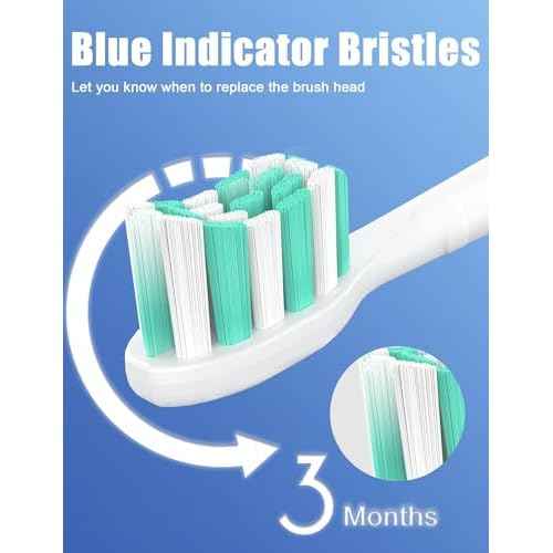 FutulkyUS Toothbrush Replacement Heads for Philips Sonicare C1 C2 ProtectiveClean 4100 5100 Electric Toothbrush Head 1 2 Series Plaque Control Snap-on, 10 Pack