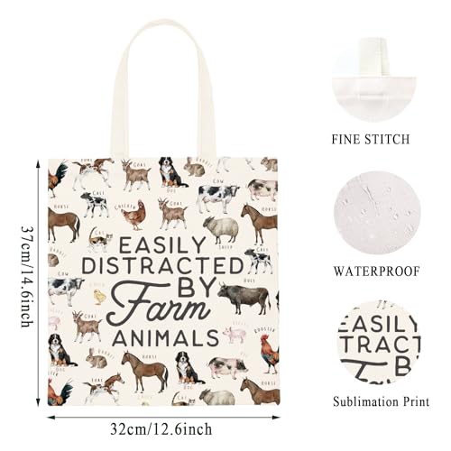 WCGXKO Dairy Farm Gift: Animal Lover Canvas Shopping Bag Tote