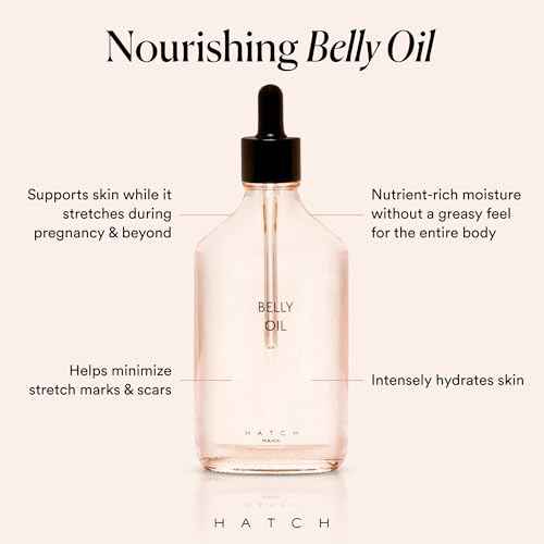 HATCH Belly Oil, Pregnancy & Postpartum Skincare for Stretch Marks, Quick-Drying for Full Body & Soothes Irritation, Plus Vegan, Clean & Plant-Based, 6.7 Fl Oz