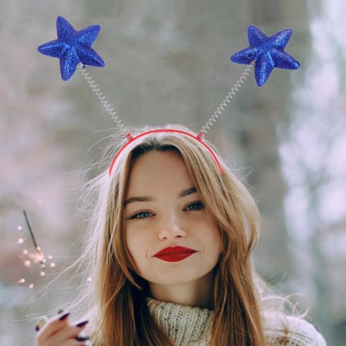 Lurrose 8pcs Star Head Boppers Martian Headband Antenna Headband Star Novelty s (Blue)