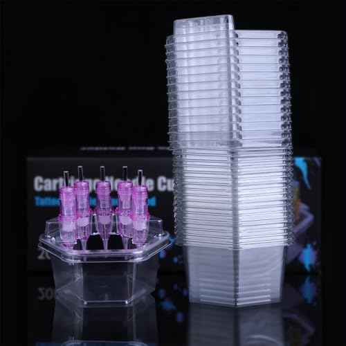 20PCS Hive Cups Disposable Tattoo Cartridge Needle Cup Holder Transparent Tattoo Needle Holder Plastic Ink Rinse Cups Stand Tattoo Cartridge Tray (Hexagon)