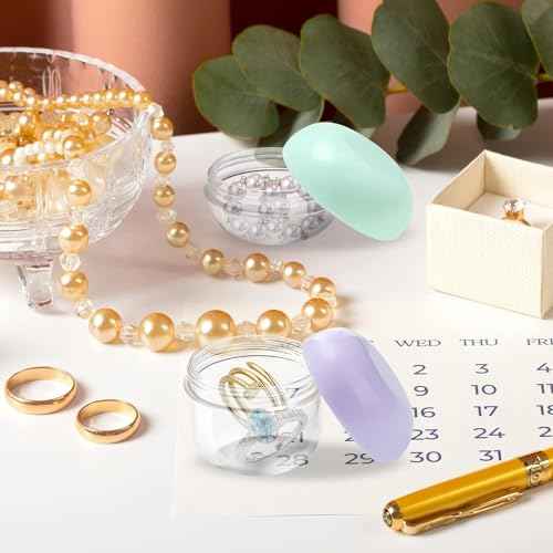 RONRONS Leak Proof Mini Travel Jars, Travel Containers for Creams with Lids and Labels, Travel Bottles Lip Balm Cosmetic for Jewelry Case Toiletries Moisturizer Plastic Small Jar 5 Pcs 10ml