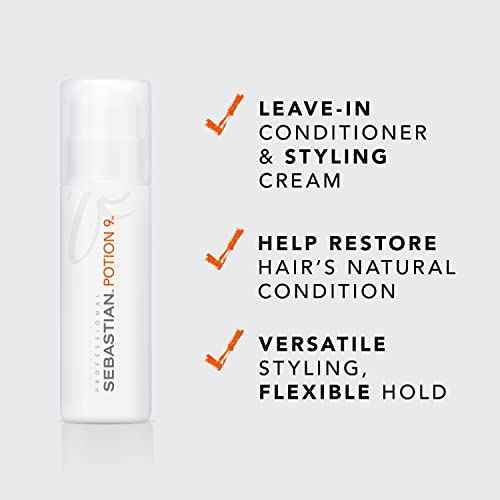 Sebastian Professional Potion 9 Wearable Hair Styling Treatment | Leave-in Conditioner & Versatile Styling Cream with Flexible Hold | Botanical Extracts, Jojoba Oil, Vitamin C & E