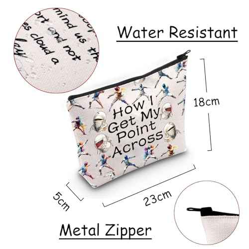 JXGZSO Funny Fencing Cosmetic Bag How I Get My Point Across Makeup Pouch Fencing Sport Gift Fencer Gift (How I Get My Point Across Bag)