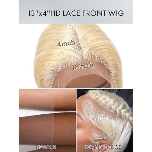 30 Inch 613 Lace Front Wig Human Hair 200% Density Blonde Wig Human Hair 613 Straight 13x4 HD Transparent Lace Front Wigs Human Hair Pre Plucked Glueless human hair wig for Women