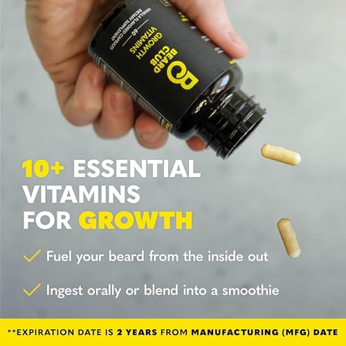 The Beard Club Supreme Beard Growth Kit - Derma Roller, Growth Oil, Vitamins, Vitamin Spray, Biotin Balm, Thickening Conditioner, Shampoo, Comb & Cleansing Spray - Gift Set