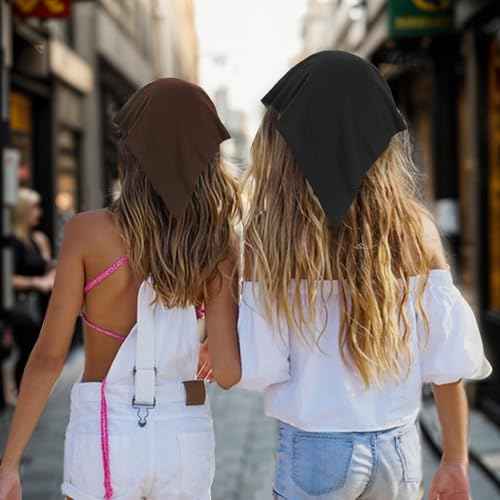 6Pack Scarf Headband Women¡¯s Triangle Scarf Elastic Boho Bandana Head Scarves with Clips Non Slip Hair Kerchief