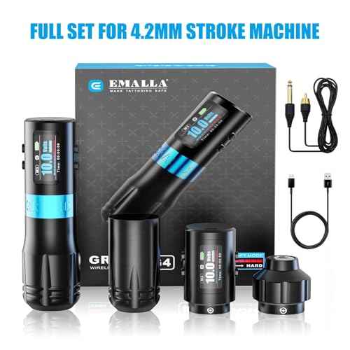Emalla Grand G4 Cordless Tattoo Pen Machine, Professional Tattoo Machine 4.2mm Stroke Long Working Battery Pen Premium Gun for Artists Tattoo Supplies