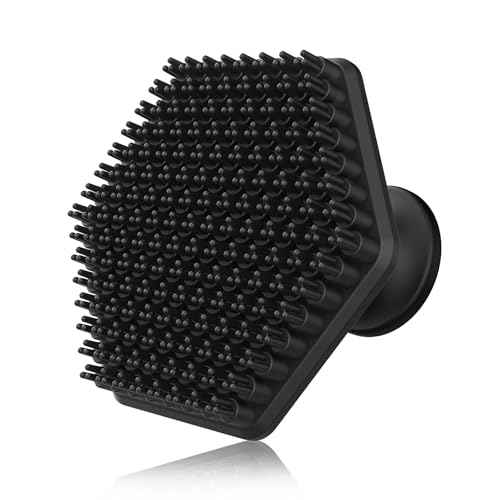 VWMYQ Silicone Face Scrubber for Men, Gentle Exfoliator Pad & Massager, Facial Cleansing Brush Silicone Face Wash Brush Removes Dead & Dry Skin (Black)