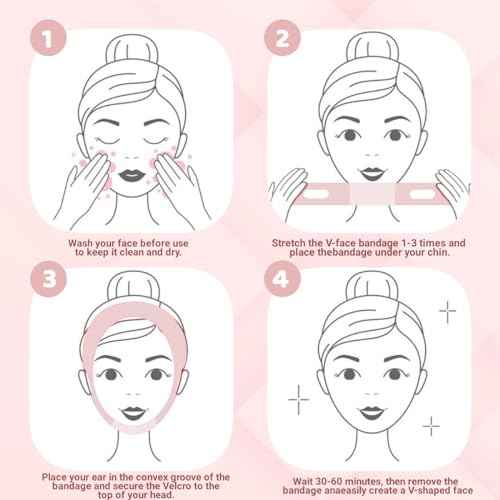 V Line Lifting Mask Chin Strap for Sleeping, V Line Lifting Mask for Women,Jaw Exerciser£¬Medium,LightPink