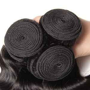 12A Human Hair Bundles 18 20 22 Inch Body Wave Bundles Human Hair, hair extensions real human hair Natural Black Wavy Human Hair Extensions 1B Bundles for Women(body 18 20 22)