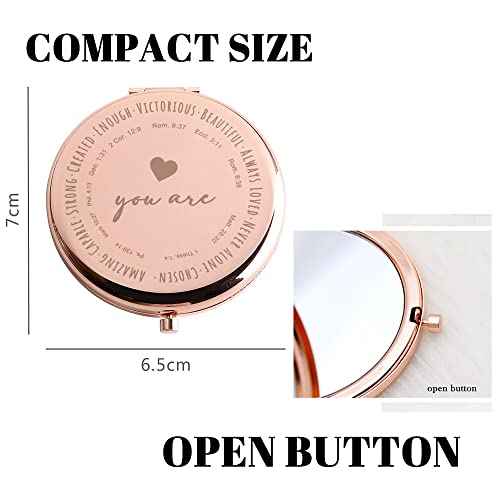 Inspirational Gifts from Women, Christian Gifts for Women Religious, Spiritual Gift Compact Mirror, Appreciation Birthday Gift for Sister Friends Thanksgiving Idea