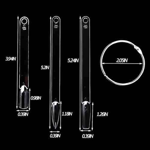 150pcs Nail Swatch Sticks with Ring, Clear Fan-shaped Nail Color Swatches with Palette Spatula Tool for Nail Polish Display Practice Nail Techs Must Haves Nail Supplies