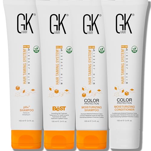 GK HAIR Global Keratin The Best Smoothing Keratin Treatment Kit (3.4 Fl Oz/100ml) Professional Brazilian Complex Blowout Straightening For Silky Smooth & Frizzy Hair