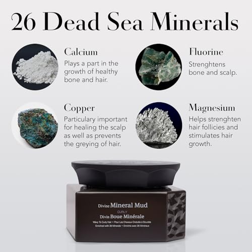 Saphira Divine Mineral Mud for Curly and Wavy Hair, Hair Moisturizer and Deep Conditioning Hair Mask for Shine and Bounce, Sulfate-Free, Paraben-Free, Vegan, 16.9 Ounce