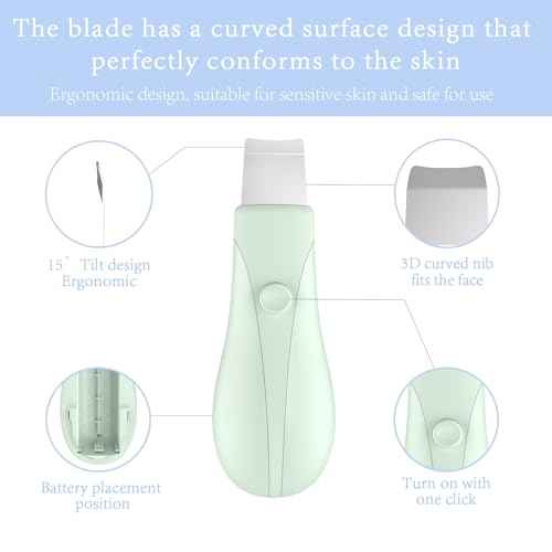 Skin Scrubber Face Spatula Skin Spatula Pore Cleaner Blackhead Remover Tools for Facial Deep Cleansing Skin Care Tool for Men and Women (Green)