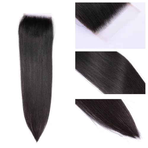 Savasana 5x5 HD Lace Closure Human Hair Straight Pre Plucked with Baby Hair HD Closure for Black Women Skin Like Brazilian Virgin Natural Black 20 Inch