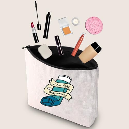 JXGZSO Asthma inhaler Bag It Ain't Easy Being Wheezy Organization Bag Respiratory Therapist Gifts