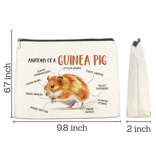 Funny Guinea Pig Gifts Makeup Bag for Women Girls, Birthday Christmas Gifts for Guinea Pig Animal Lovers Friends Besties Zipper Cosmetic Bag Travel Toiletry Pouch for Purse