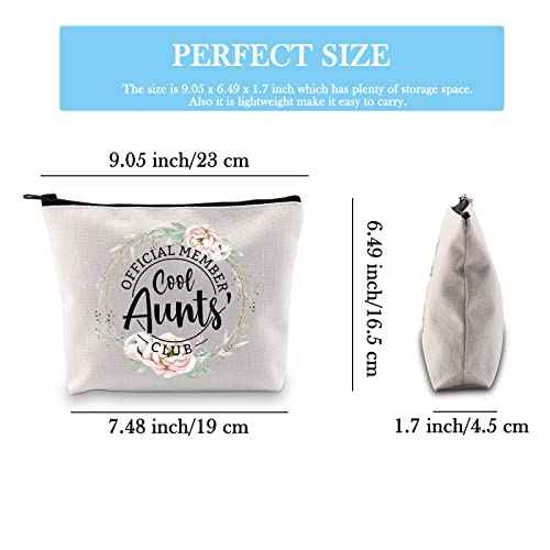 GJTIM Cool Aunts Club Zipper Pouch Aunt Mother Day Gift Auntie Toiletry Travel Bag Gift for Auntie from Niece (Aunts Club Bag)