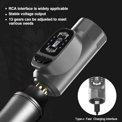 Tattoo Kit Tattoo Gun Wireless Rotary Tattoo Machine with Tattoo Power Supply 1600mAh LCD digital Lithium Tattoo Battery Complete 10Pcs Cartridge 14 inks EM155TI201-7