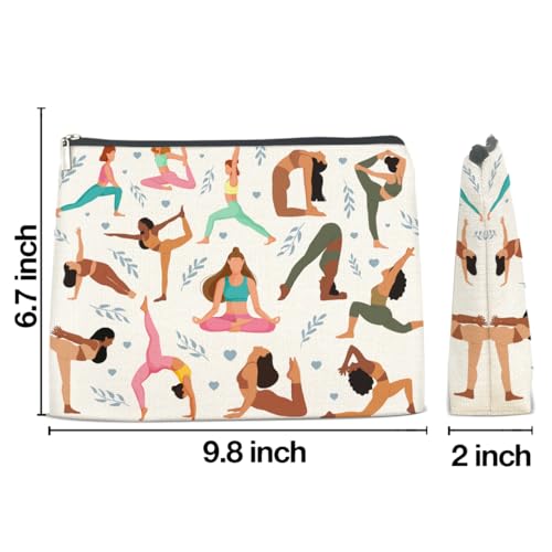 Yoga Gifts for Women Cosmetic Bag - Gifts for Yoga Instructor Lovers Zipper Makeup Pouch Small Makeup Bag (1Pcs)