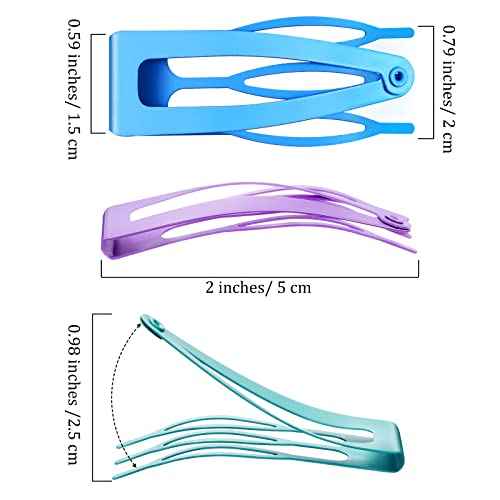 40 Pieces Snap Hair Clips Grip Hair Metal Barrettes for Women Snap Double Clip Pins Accessories for Women Making Salon(Candy Color)