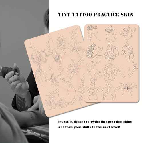 1pc Premium Silicone Tattoo Training Pad Double Side Pre-Printed Pink Tiny Tattoo Practice Skin for Body Art Tattoo Training